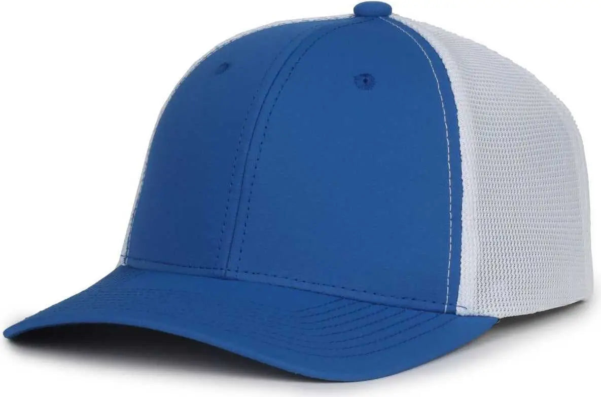 OC Sports MB2020PF Modern Performance Trucker Cap - Royal White - White / OSFM