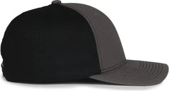OC Sports MB2021 Modern Adjustable Solid Back Cap - Charcoal Black - Black / OSFM