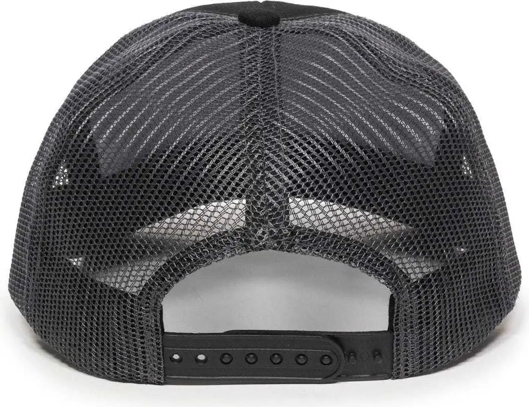 OC Sports MBW-600 Team Adjustable Mesh Back Ball Cap - Black Charcoal - Black Dark Gray / 6 7/8’’ - 7 1/2’’