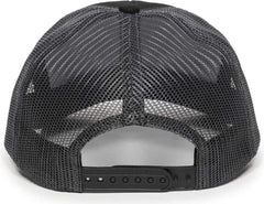 OC Sports MBW-600 Team Adjustable Mesh Back Ball Cap - Black Charcoal - Black Dark Gray / 6 7/8’’ - 7 1/2’’