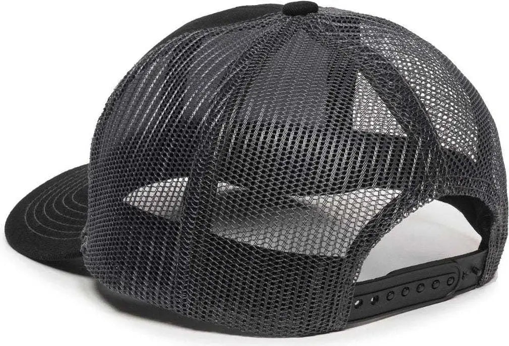 OC Sports MBW-600 Team Adjustable Mesh Back Ball Cap - Black Charcoal - Black Dark Gray / 6 7/8’’ - 7 1/2’’