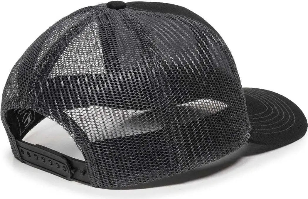 OC Sports MBW-600 Team Adjustable Mesh Back Ball Cap - Black Charcoal - Black Dark Gray / 6 7/8’’ - 7 1/2’’