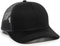OC Sports MBW-600 Team Adjustable Mesh Back Ball Cap - Black Charcoal - Black Dark Gray / 6 7/8’’ - 7 1/2’’
