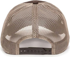 OC Sports MBW-600 Team Adjustable Mesh Back Ball Cap - Brown Khaki - Brown Khaki / 6 7/8’’ - 7 1/2’’