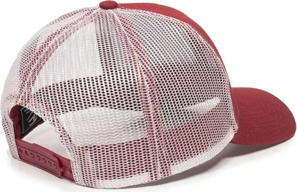 OC Sports MBW-600 Team Adjustable Mesh Back Ball Cap - Cardinal White - Cardinal White / Adult