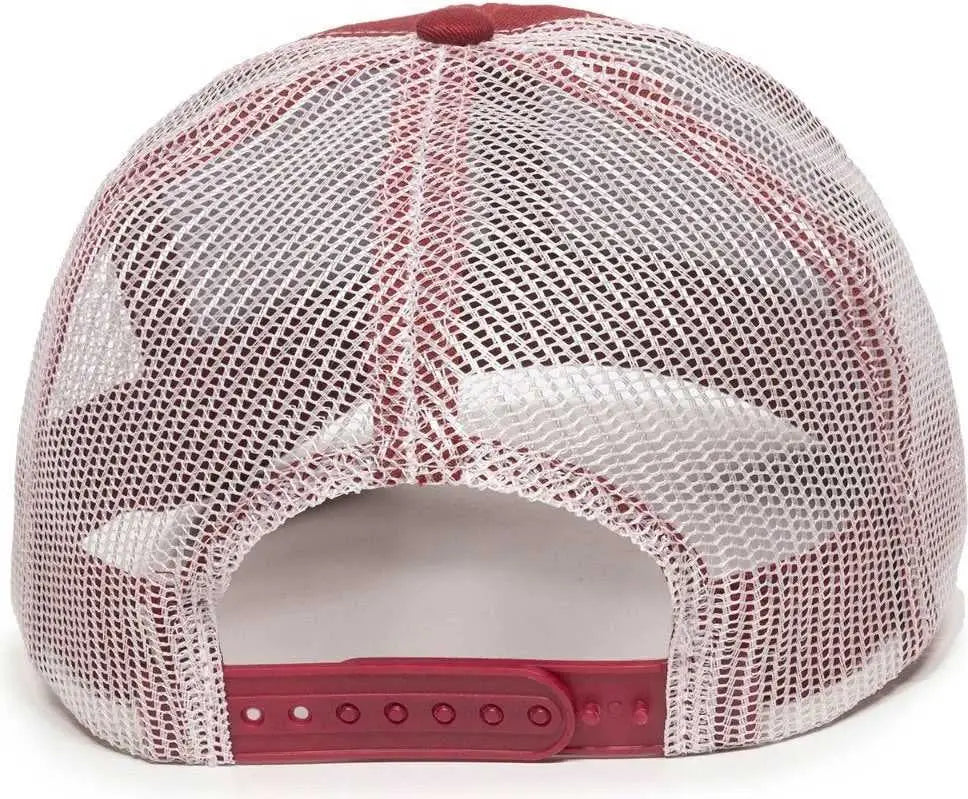OC Sports MBW-600 Team Adjustable Mesh Back Ball Cap - Cardinal White - Cardinal White / Adult