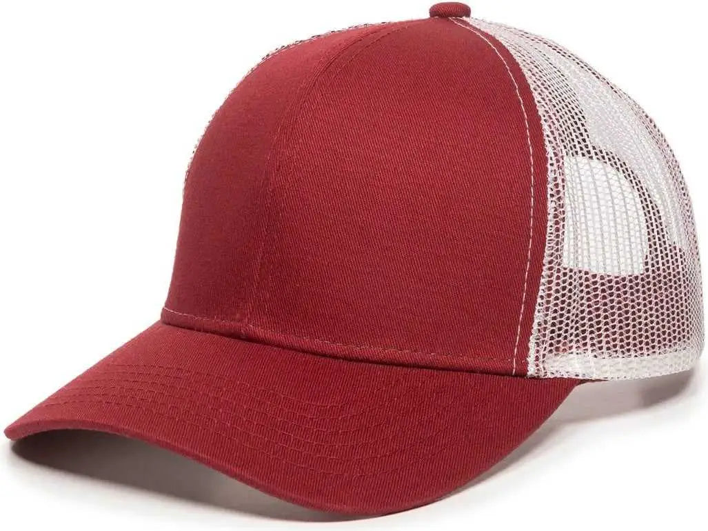 OC Sports MBW-600 Team Adjustable Mesh Back Ball Cap - Cardinal White - Cardinal White / Adult