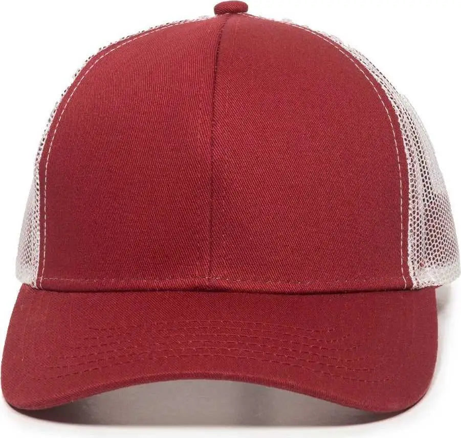 OC Sports MBW-600 Team Adjustable Mesh Back Ball Cap - Cardinal White - Cardinal White / Adult