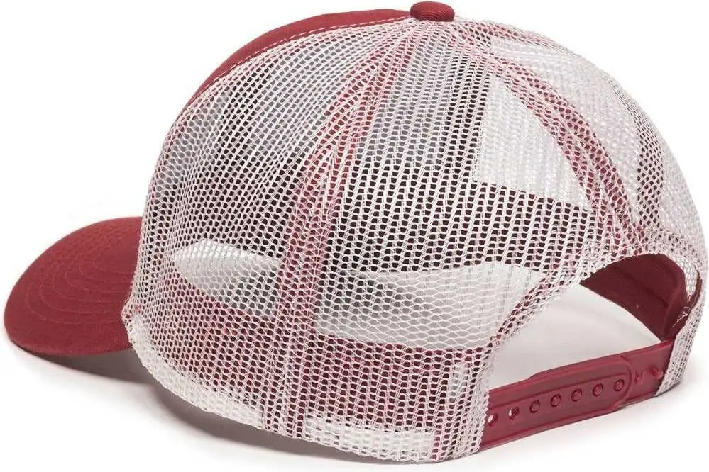 OC Sports MBW-600 Team Adjustable Mesh Back Ball Cap - Cardinal White - Cardinal White / Adult