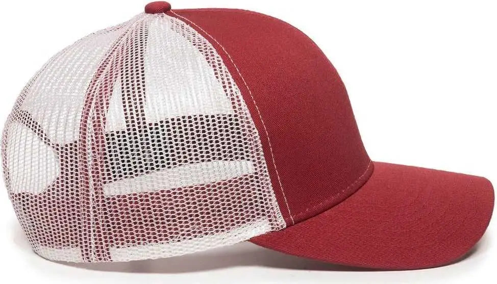 OC Sports MBW-600 Team Adjustable Mesh Back Ball Cap - Cardinal White - Cardinal White / Adult