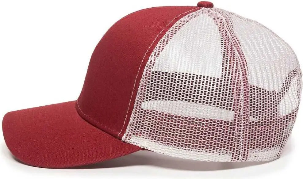 OC Sports MBW-600 Team Adjustable Mesh Back Ball Cap - Cardinal White - Cardinal White / Adult