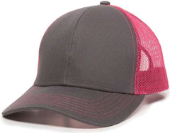 OC Sports MBW-600 Team Adjustable Mesh Back Ball Cap - Charcoal Fuchsia - Dark Gray Fuchsia / 6 7/8’’ - 7 1/2’’