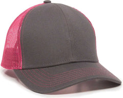 OC Sports MBW-600 Team Adjustable Mesh Back Ball Cap - Charcoal Fuchsia - Dark Gray Fuchsia / 6 7/8’’ - 7 1/2’’