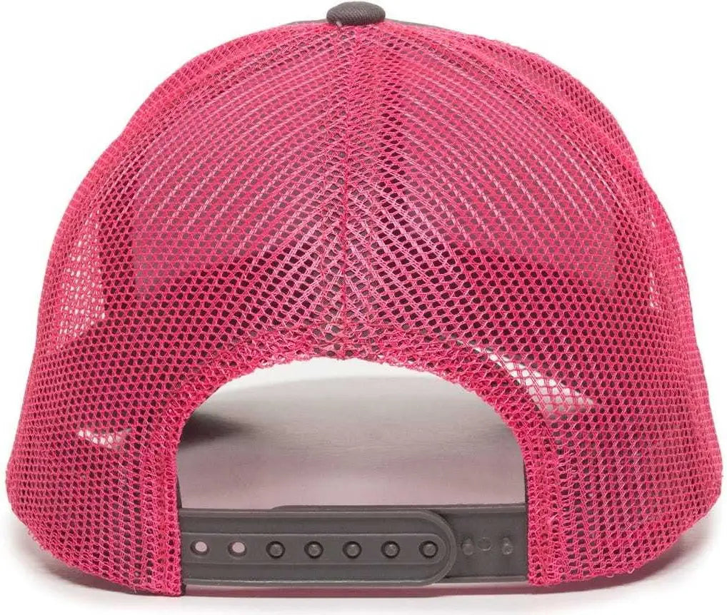 OC Sports MBW-600 Team Adjustable Mesh Back Ball Cap - Charcoal Fuchsia - Dark Gray Fuchsia / 6 7/8’’ - 7 1/2’’