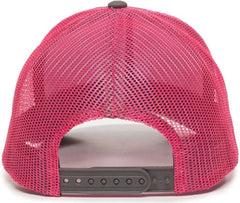 OC Sports MBW-600 Team Adjustable Mesh Back Ball Cap - Charcoal Fuchsia - Dark Gray Fuchsia / 6 7/8’’ - 7 1/2’’
