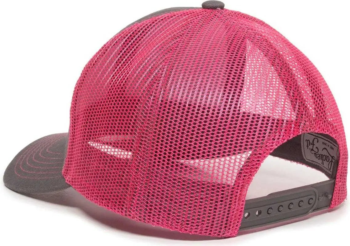 OC Sports MBW-600 Team Adjustable Mesh Back Ball Cap - Charcoal Fuchsia - Dark Gray Fuchsia / 6 7/8’’ - 7 1/2’’