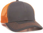 OC Sports MBW-600 Team Adjustable Mesh Back Ball Cap - Charcoal Neon Orange - Dark Gray Orange / 6 7/8’’ - 7 1/2’’