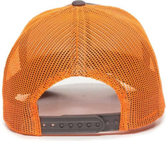 OC Sports MBW-600 Team Adjustable Mesh Back Ball Cap - Charcoal Neon Orange - Dark Gray Orange / 6 7/8’’ - 7 1/2’’