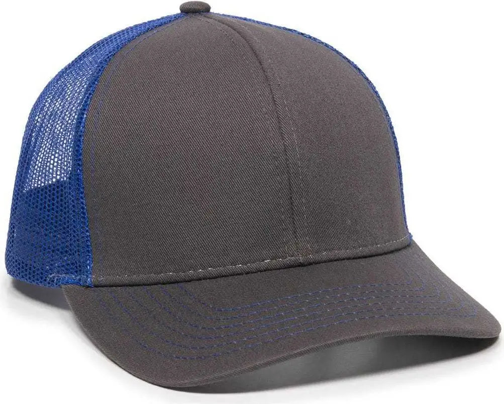 OC Sports MBW-600 Team Adjustable Mesh Back Ball Cap - Charcoal Royal - Dark Gray Royal / 6 7/8’’ - 7 1/2’’