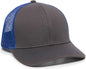 OC Sports MBW-600 Team Adjustable Mesh Back Ball Cap - Charcoal Royal - Dark Gray Royal / 6 7/8’’ - 7 1/2’’