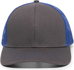 OC Sports MBW-600 Team Adjustable Mesh Back Ball Cap - Charcoal Royal - Dark Gray Royal / 6 7/8’’ - 7 1/2’’