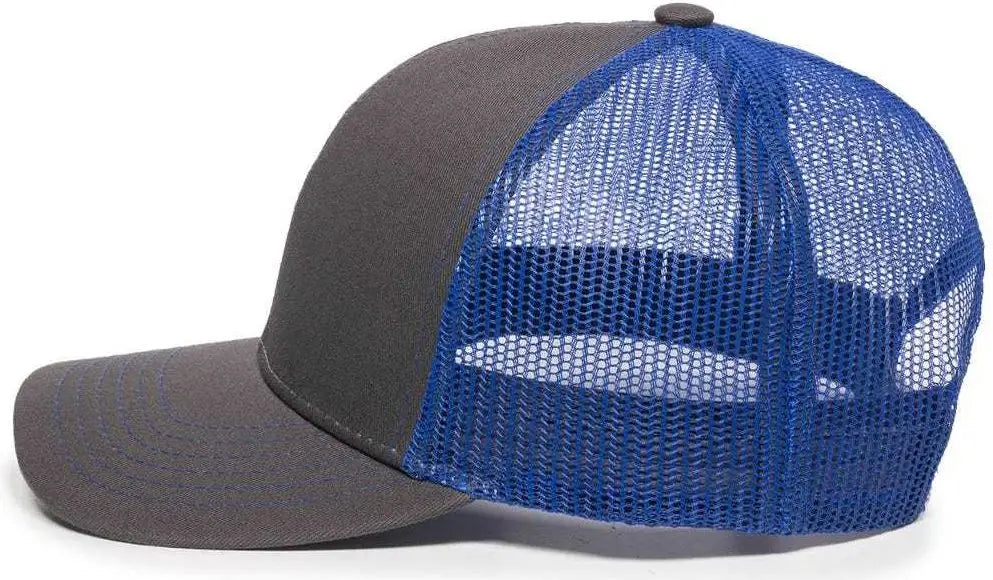 OC Sports MBW-600 Team Adjustable Mesh Back Ball Cap - Charcoal Royal - Dark Gray Royal / 6 7/8’’ - 7 1/2’’
