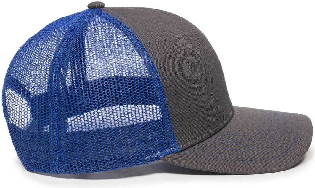OC Sports MBW-600 Team Adjustable Mesh Back Ball Cap - Charcoal Royal - Dark Gray Royal / 6 7/8’’ - 7 1/2’’