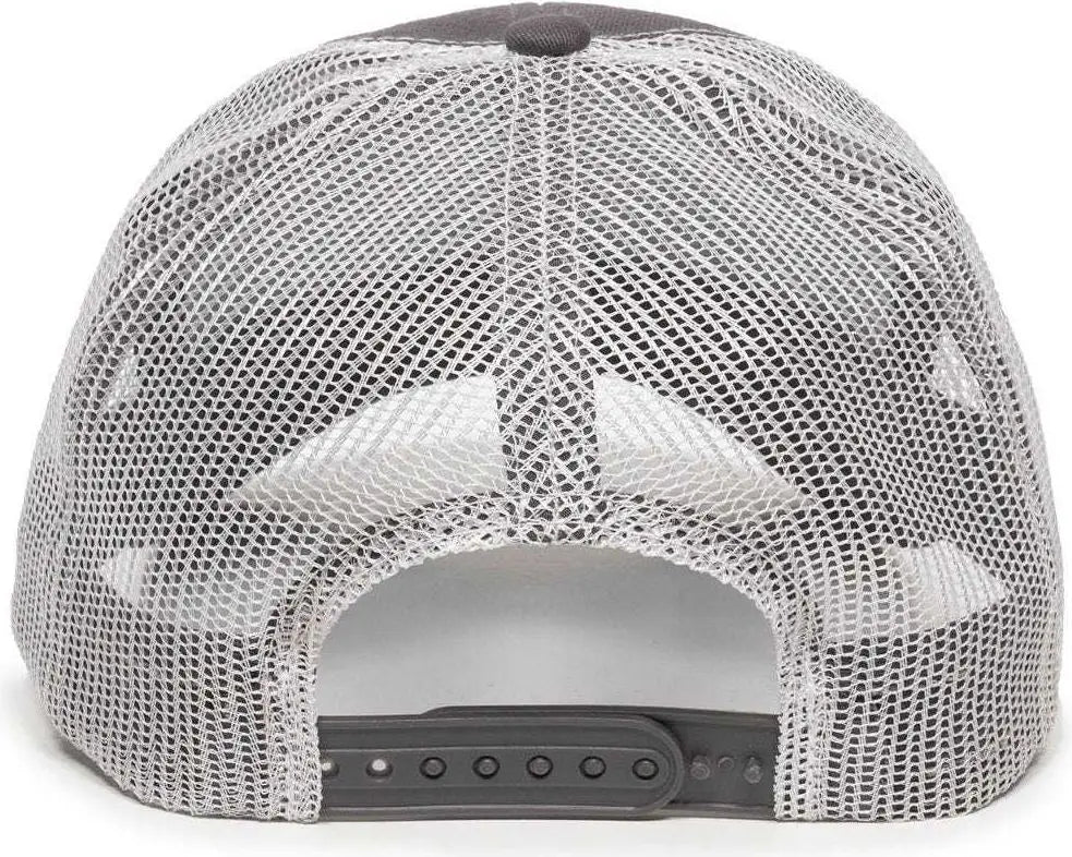 OC Sports MBW-600 Team Adjustable Mesh Back Ball Cap - Charcoal White - Dark Gray White / 6 7/8’’ - 7 1/2’’