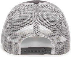 OC Sports MBW-600 Team Adjustable Mesh Back Ball Cap - Charcoal White - Dark Gray White / 6 7/8’’ - 7 1/2’’