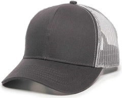 OC Sports MBW-600 Team Adjustable Mesh Back Ball Cap - Charcoal White - Dark Gray White / 6 7/8’’ - 7 1/2’’
