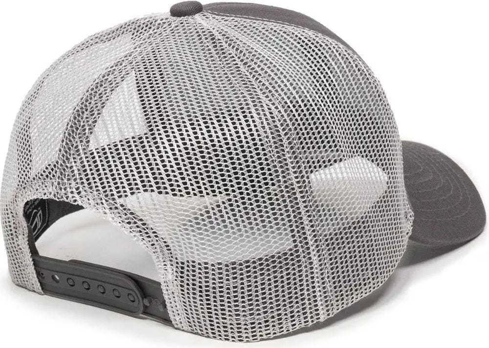 OC Sports MBW-600 Team Adjustable Mesh Back Ball Cap - Charcoal White - Dark Gray White / 6 7/8’’ - 7 1/2’’