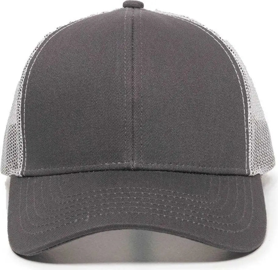 OC Sports MBW-600 Team Adjustable Mesh Back Ball Cap - Charcoal White - Dark Gray White / 6 7/8’’ - 7 1/2’’