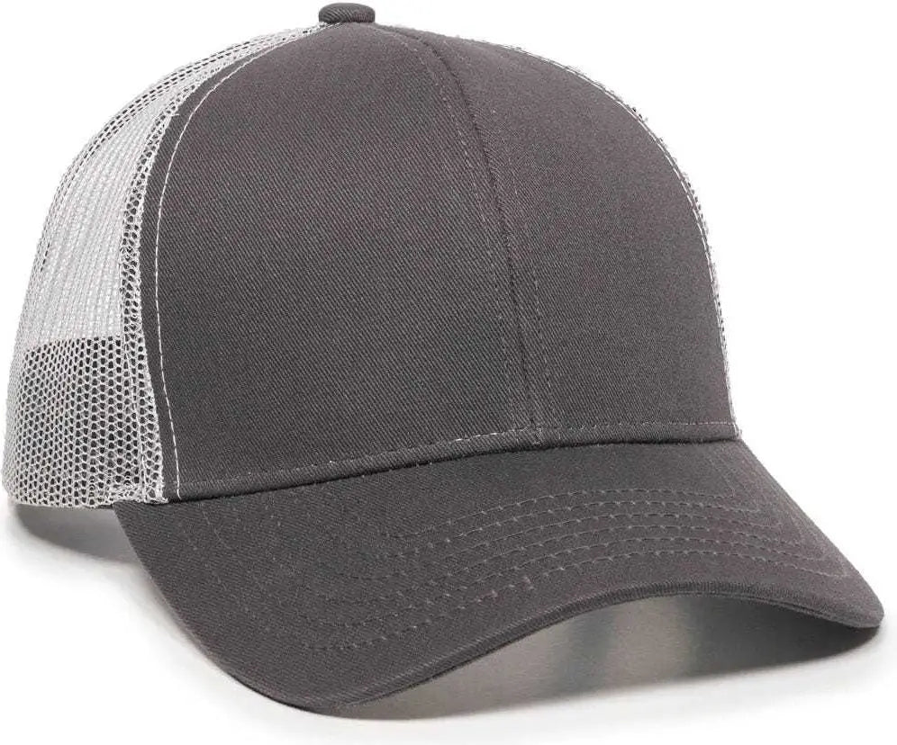 OC Sports MBW-600 Team Adjustable Mesh Back Ball Cap - Charcoal White - Dark Gray White / 6 7/8’’ - 7 1/2’’