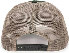OC Sports MBW-600 Team Adjustable Mesh Back Ball Cap - Dk Green Khaki - Forest Khaki / 6 7/8’’ - 7 1/2’’