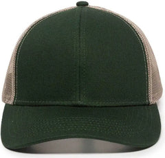 OC Sports MBW-600 Team Adjustable Mesh Back Ball Cap - Dk Green Khaki - Forest Khaki / 6 7/8’’ - 7 1/2’’