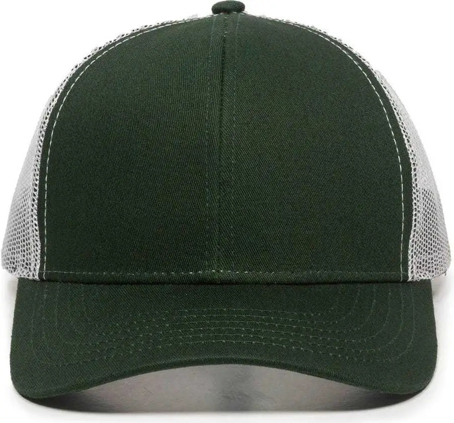 OC Sports MBW-600 Team Adjustable Mesh Back Ball Cap - Dk Green White - Forest White / 6 7/8’’ - 7 1/2’’