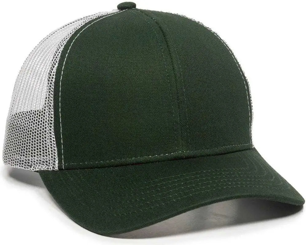 OC Sports MBW-600 Team Adjustable Mesh Back Ball Cap - Dk Green White - Forest White / 6 7/8’’ - 7 1/2’’