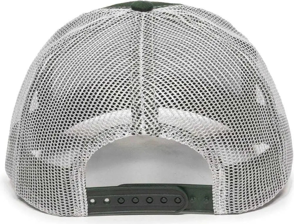 OC Sports MBW-600 Team Adjustable Mesh Back Ball Cap - Dk Green White - Forest White / 6 7/8’’ - 7 1/2’’