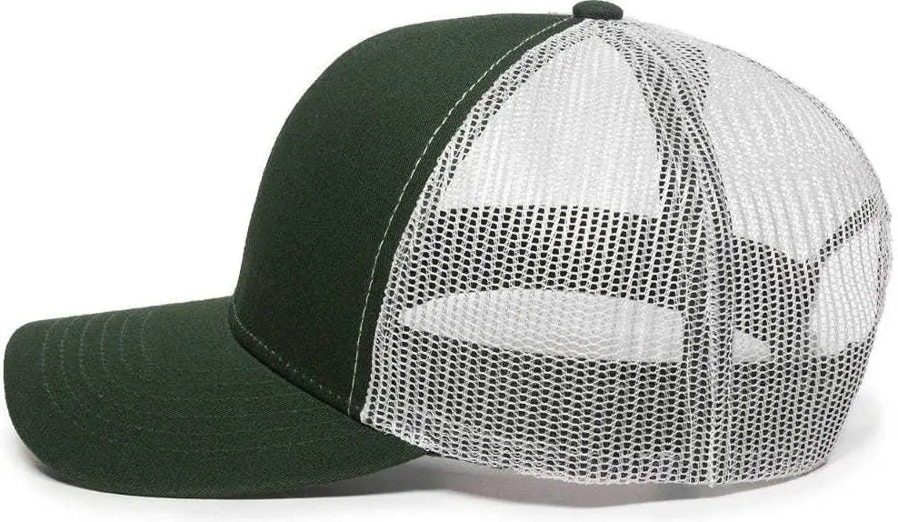OC Sports MBW-600 Team Adjustable Mesh Back Ball Cap - Dk Green White - Forest White / 6 7/8’’ - 7 1/2’’