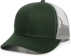 OC Sports MBW-600 Team Adjustable Mesh Back Ball Cap - Dk Green White - Forest White / 6 7/8’’ - 7 1/2’’