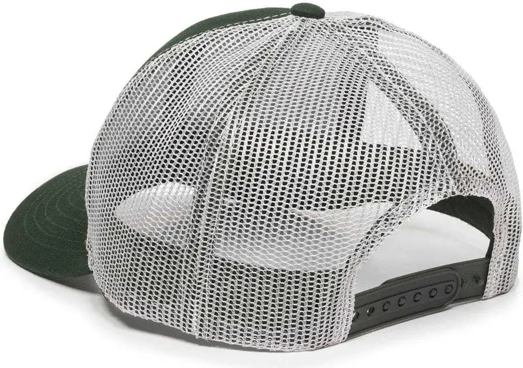 OC Sports MBW-600 Team Adjustable Mesh Back Ball Cap - Dk Green White - Forest White / 6 7/8’’ - 7 1/2’’