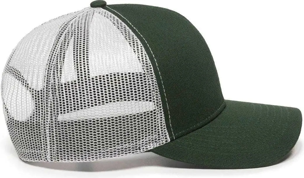 OC Sports MBW-600 Team Adjustable Mesh Back Ball Cap - Dk Green White - Forest White / 6 7/8’’ - 7 1/2’’