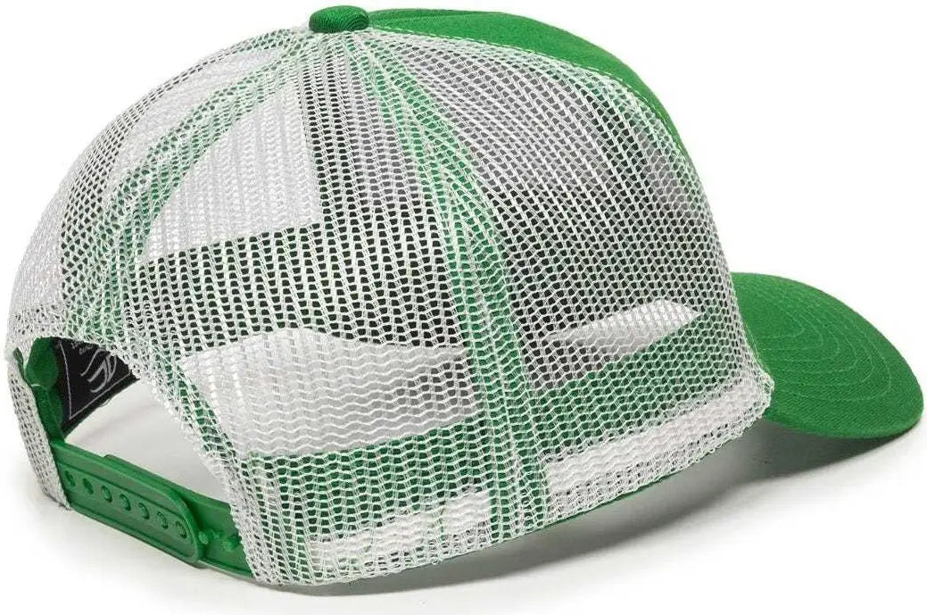OC Sports MBW-600 Team Adjustable Mesh Back Ball Cap - Kelly White - Kelly White / 6 7/8’’ - 7 1/2’’