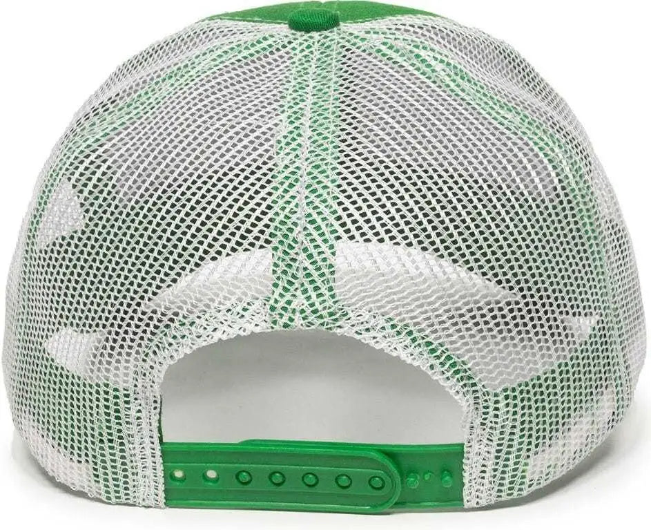 OC Sports MBW-600 Team Adjustable Mesh Back Ball Cap - Kelly White - Kelly White / 6 7/8’’ - 7 1/2’’