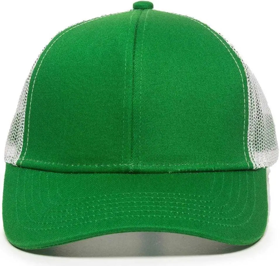 OC Sports MBW-600 Team Adjustable Mesh Back Ball Cap - Kelly White - Kelly White / 6 7/8’’ - 7 1/2’’
