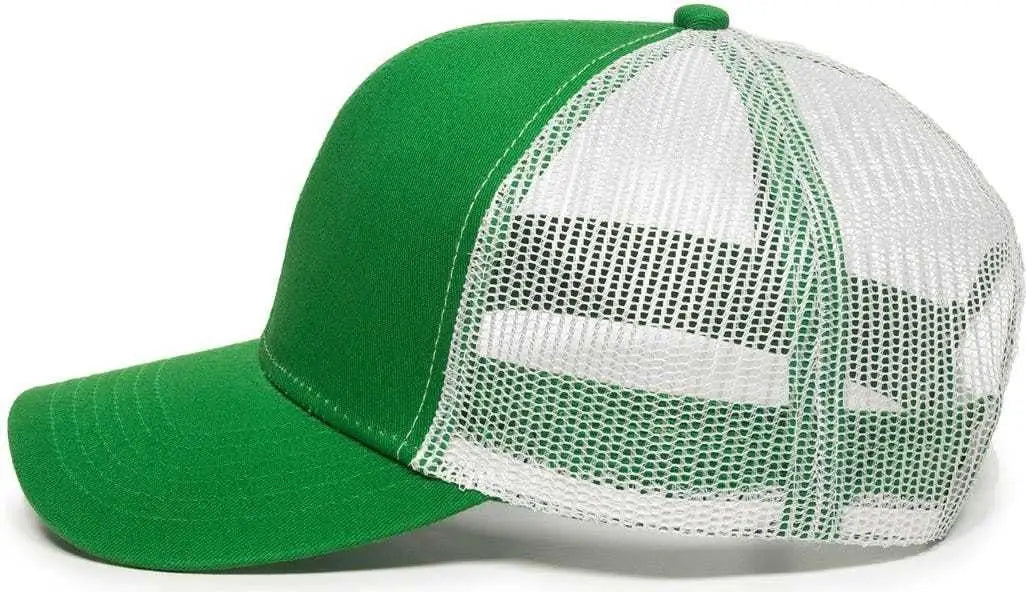 OC Sports MBW-600 Team Adjustable Mesh Back Ball Cap - Kelly White - Kelly White / 6 7/8’’ - 7 1/2’’