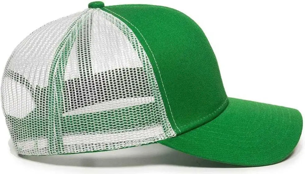 OC Sports MBW-600 Team Adjustable Mesh Back Ball Cap - Kelly White - Kelly White / 6 7/8’’ - 7 1/2’’