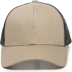 OC Sports MBW-600 Team Adjustable Mesh Back Ball Cap - Khaki Black - Khaki Black / 6 7/8’’ - 7 1/2’’