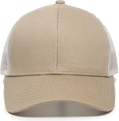 OC Sports MBW-600 Team Adjustable Mesh Back Ball Cap - Khaki White - Khaki White / 6 7/8’’ - 7 1/2’’