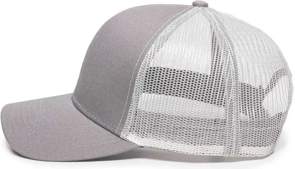 OC Sports MBW-600 Team Adjustable Mesh Back Ball Cap - Lt Gray White - Light Gray White / 6 7/8’’ - 7 1/2’’